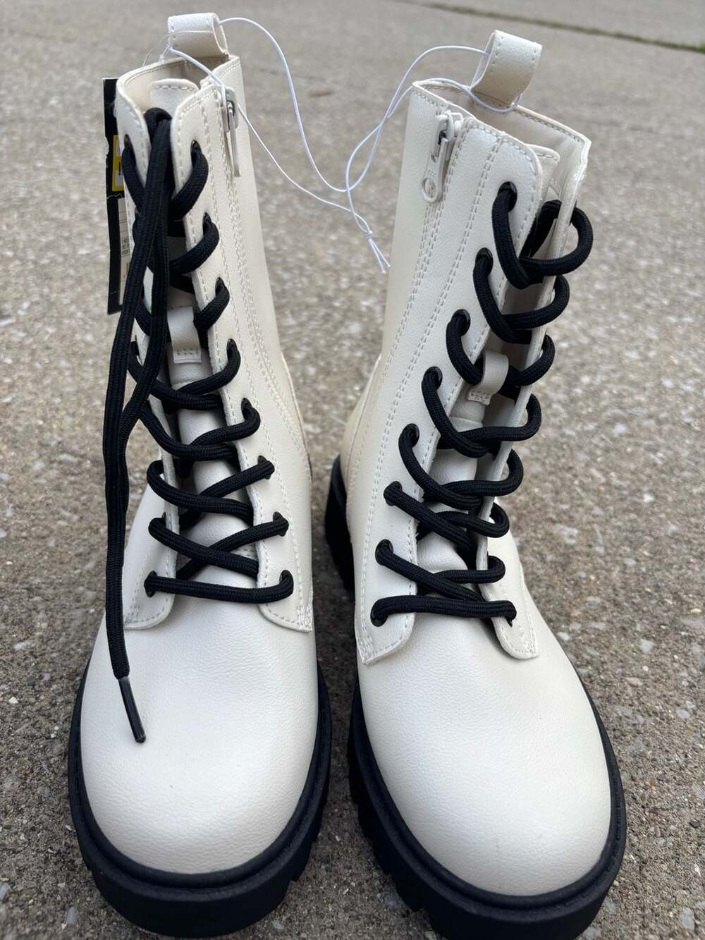 Art Class Kids' Khari Lace-Up Combat Boots Cream Size 2